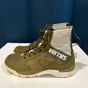 Viktos Johnny Combat Mens Unique Green White Vented Boots Sz 9 Lace-Up Tactical